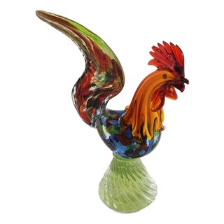 Mid-Century Modern Murano Glass Sculpture Rooster, Italy, 1960s For Sale