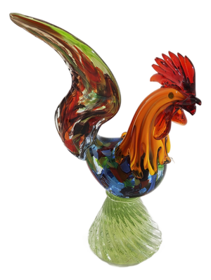 Mid-Century Modern Murano Glass Sculpture Rooster, Italy, 1960s