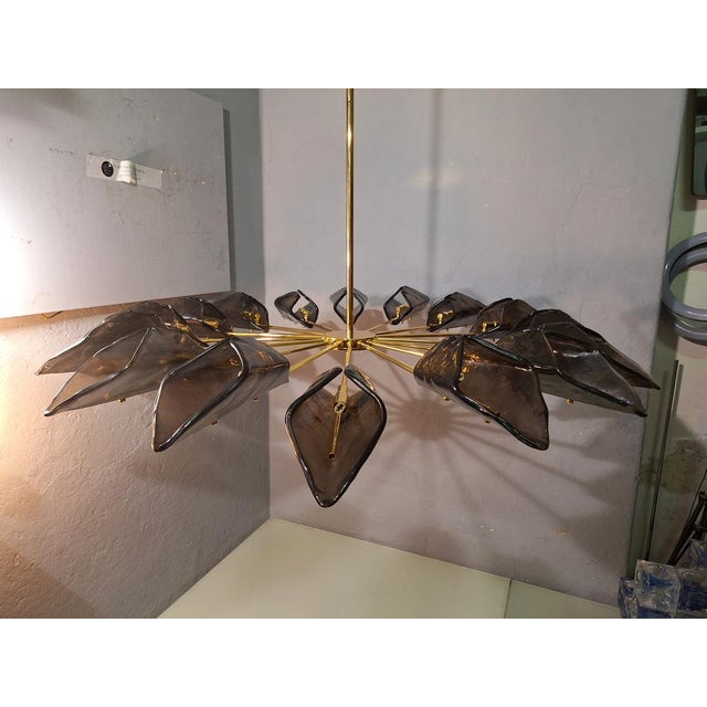 Black Vintage Chandelier in Brass by Alain Delon For Sale - Image 8 of 18