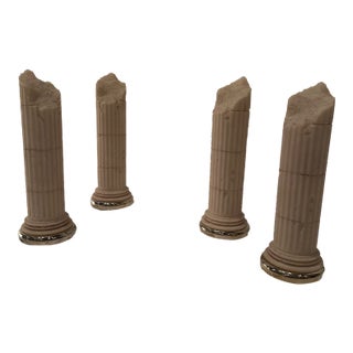 Grand Tour Style Cast Stone Miniature Columns Sculptures -Set of 4 For Sale