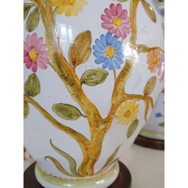 1970s Marbro Italian Ceramic Ginger Jar Lamps - a Pair For Sale - Image 9 of 12