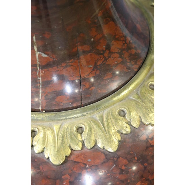 Metal 19th C Pair Palace Sized Rouge Marble and Bronze Mounted Cassolettes Urns For Sale - Image 7 of 16