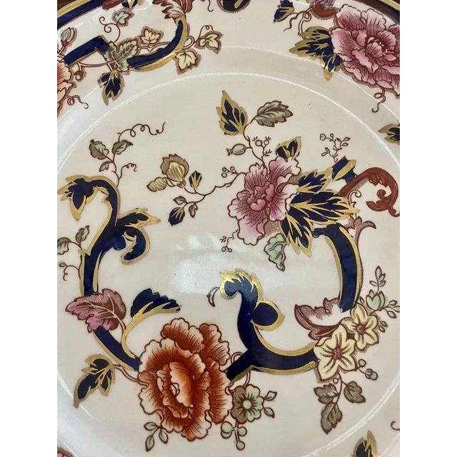 1920s Hand Painted Masons Ironstone Plates, 1920s, Set of 2 For Sale - Image 5 of 12