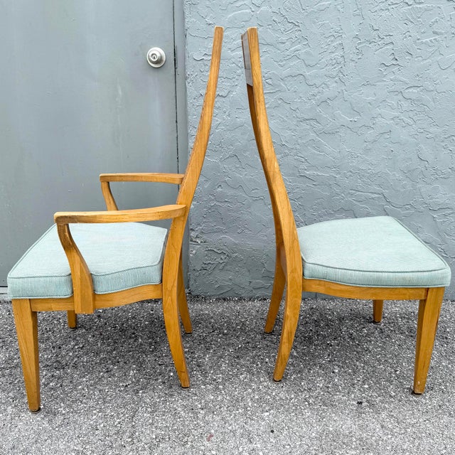 Mid Century Modern Burlwood Caneback Dining Chairs - Set of 6 For Sale - Image 9 of 11