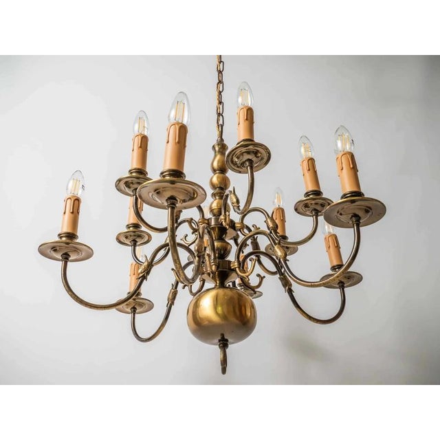 Metal Antique 2-Tier Chandelier with Fish For Sale - Image 7 of 16