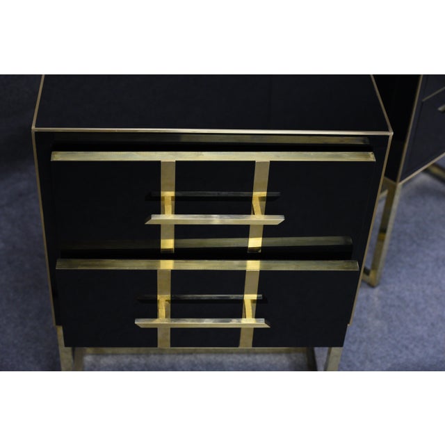 Wood Pair Nightstands in Wood , Black Color 1950s Style For Sale - Image 7 of 10