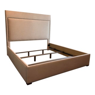 Contemporary Vanguard Furniture King Sized Upholstered Bed For Sale