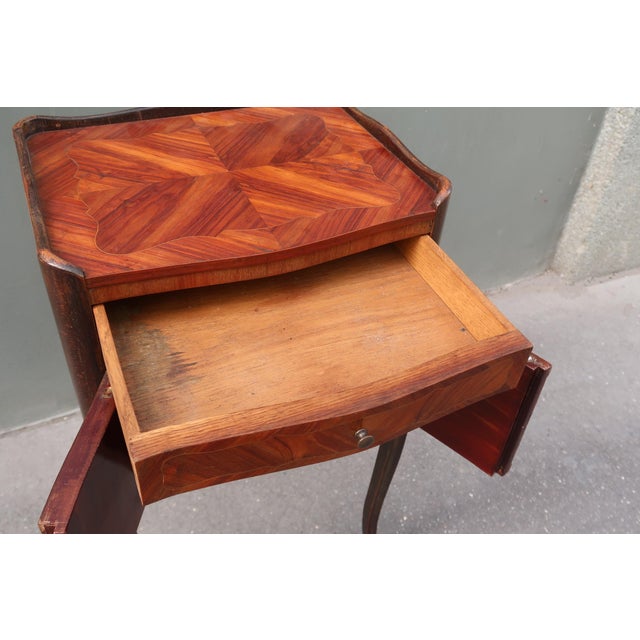 French Antique Louis XV Style Side Table Nightstand For Sale - Image 4 of 13
