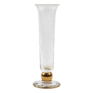 Mid-Century Art Glass Vase with Gold Overlays, Europe, 1930s For Sale