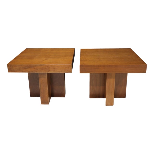 Pair of Cruciform Occasional Tables by Milo Baughman For Sale