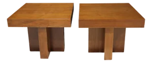 Pair of Cruciform Occasional Tables by Milo Baughman