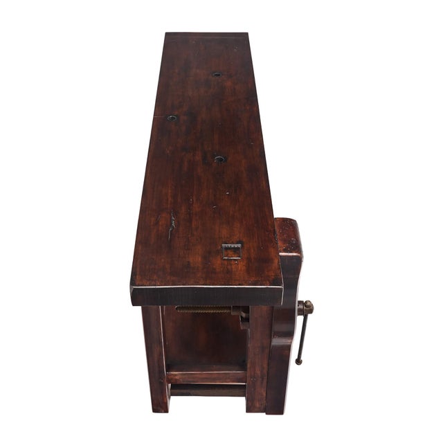 Antique, French Workbench, Chestnut, Industrial, 1920s For Sale - Image 9 of 10