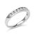 Contemporary 14K White Gold 1/2 Cttw Round Diamond 11-Stone Channel Set Band - Size 5.5 For Sale - Image 3 of 7