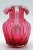 Antique Cranberry Optic-Ribbed Pitcher With Ruffled Rim, C. 1880 For Sale - Image 4 of 8