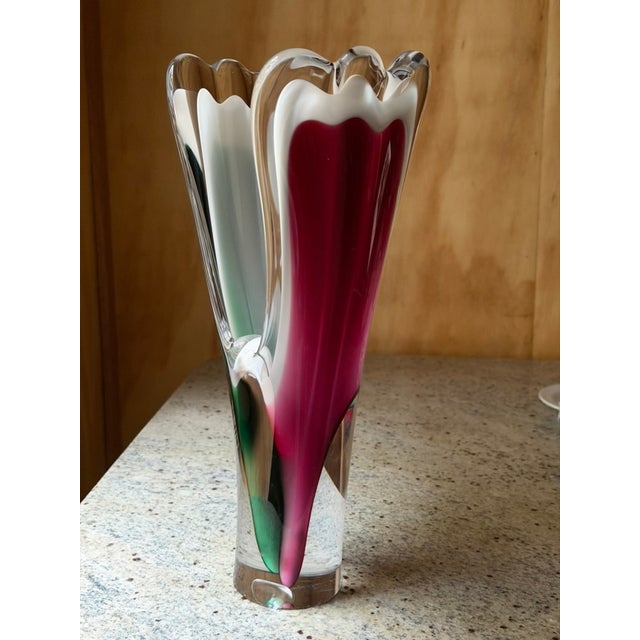 Coquille Vase in Art Glass from Flygsfors, Sweden, 1950s-1960s For Sale - Image 6 of 14