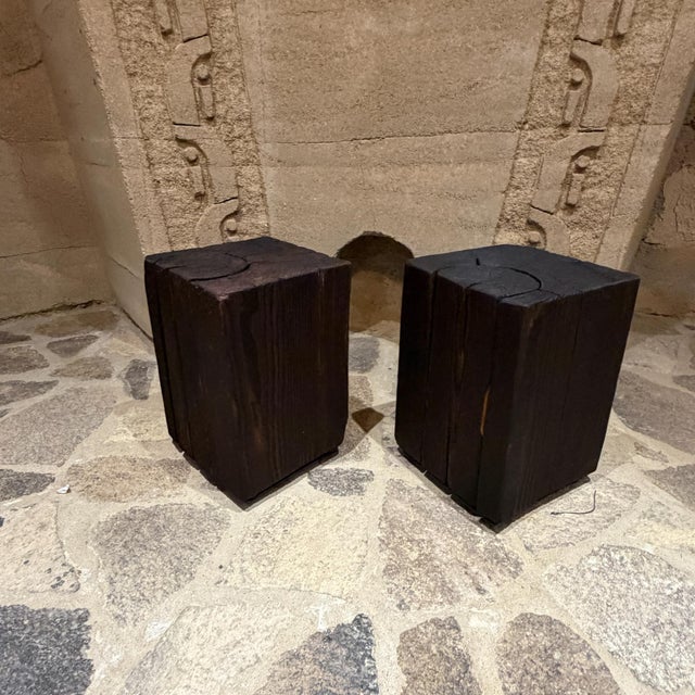 2020s Pair of Primitive Wood Benches Vdg26 Takisugi For Sale - Image 5 of 7