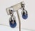 Napier Vintage Signed Napier Cumquat Rhodium Plated Blue Moonglow Resin Drop Clip Earrings-2 Pieces For Sale - Image 4 of 9