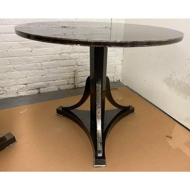 Contemporary Mahogany Lacquer and Silver Gilt Occasional Tables, Set of Two For Sale - Image 3 of 3