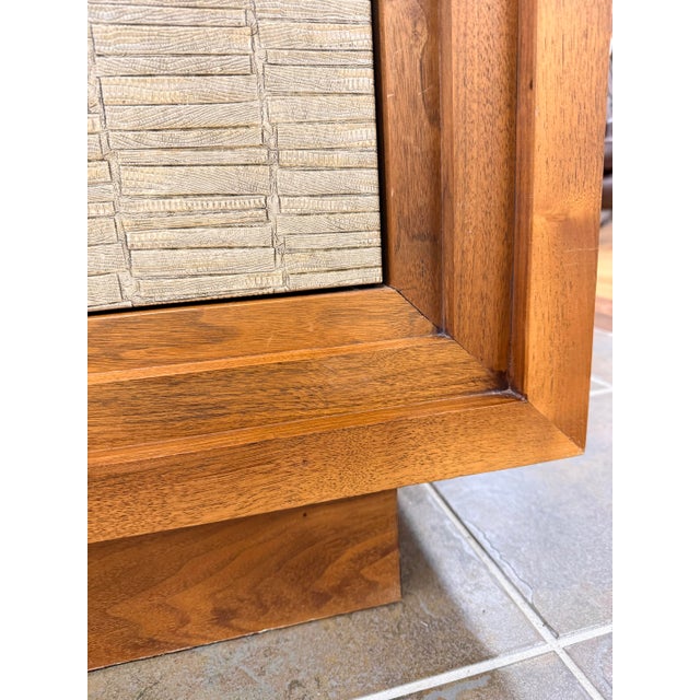 Large Faux Snakeskin and Walnut Long Credenza Sideboard For Sale - Image 10 of 11