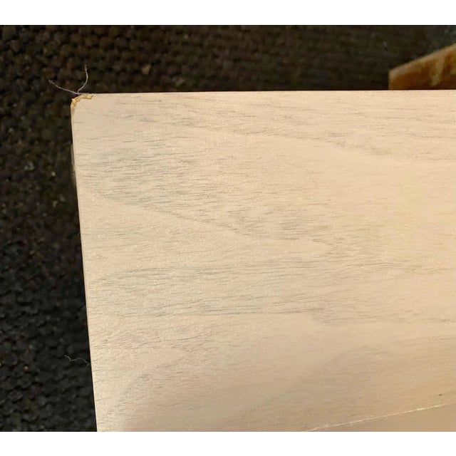 1970s Mid Century Modern, Milo Baughman Style, Bleached and Stained Gray Cruciform Side or Cocktail Table For Sale In New York - Image 6 of 12