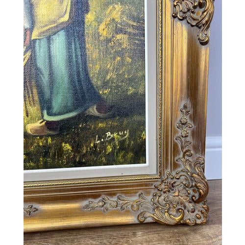 Harvest Scene, Oil, Framed For Sale - Image 9 of 18