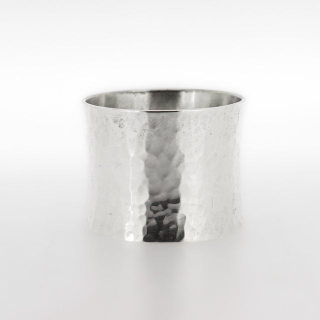 Vintage American Old Newbury Crafters Sterling Silver Hand-Hammered Napkin Ring For Sale - Image 9 of 12