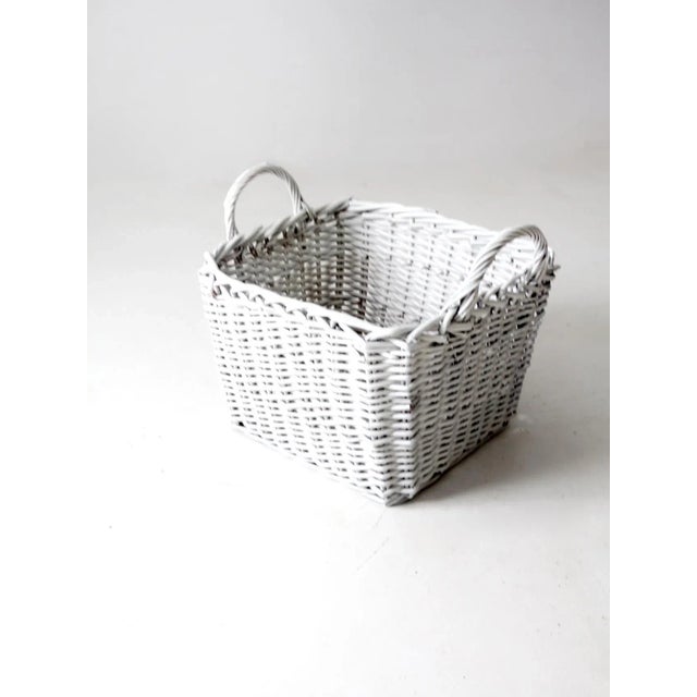 Vintage Large White Storage Basket For Sale - Image 13 of 13