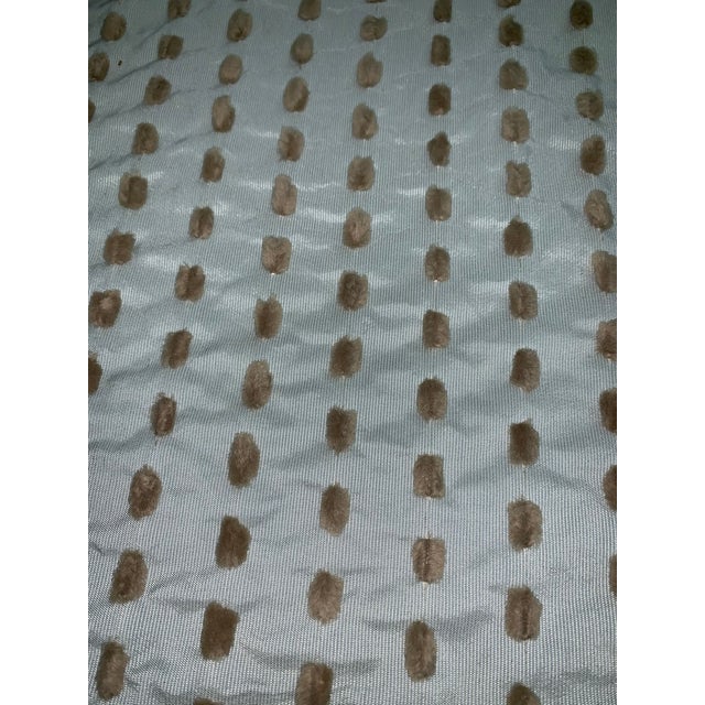 Vintage Mid-Century Modern Textured Chenille Stripe Fabric 5.5 Yards For Sale