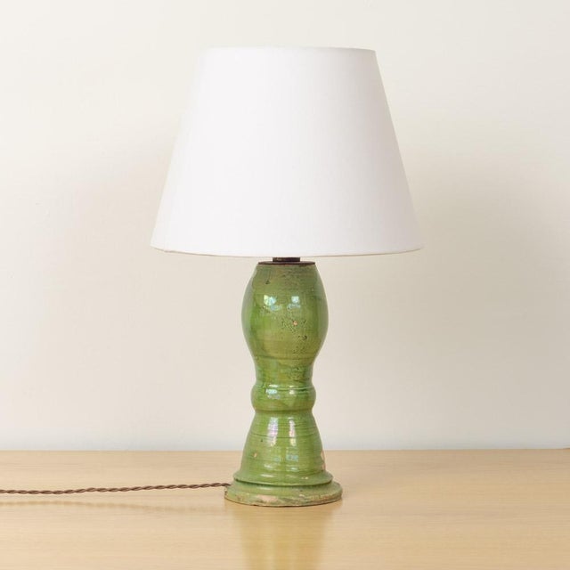 19th Century Spanish Terracotta Green Glaze Lamp For Sale - Image 4 of 10