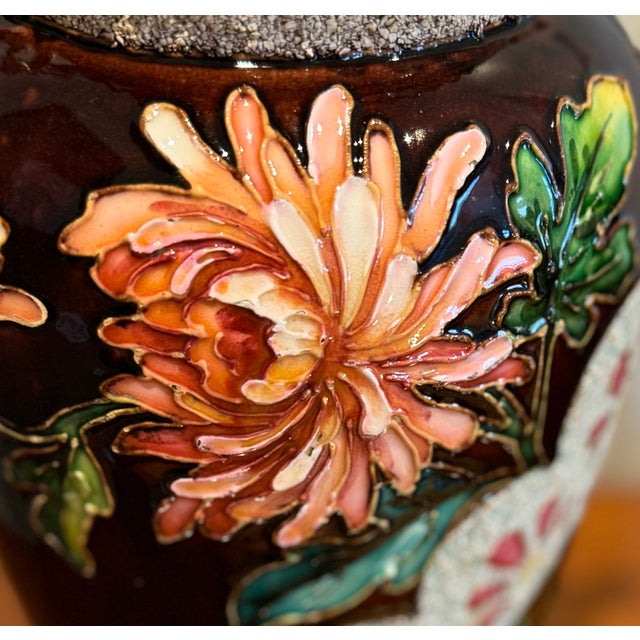 Late 19th Century Edouard Gilles Barbotine Vases, Pair, France Circa 1880 For Sale - Image 5 of 12