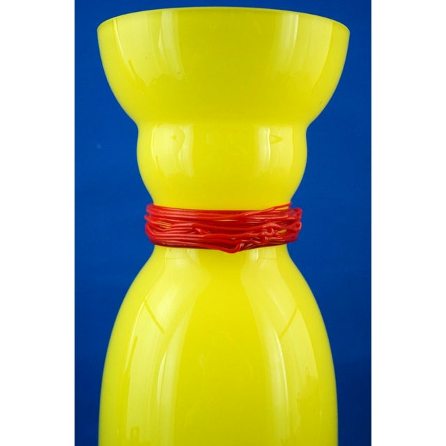 20th Century Large Yellow Glass Vase by Periev R. Pint, Barovier and Toso Collection, Czechoslovakia, 1980s For Sale - Image 12 of 18