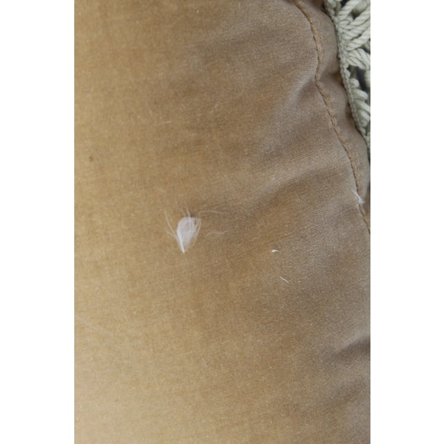 French Traditional Wool Pedi Point Down Pillow With Loop Fringe and Cotton Tassels For Sale In San Diego - Image 6 of 13