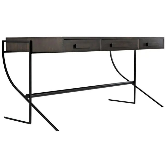 Not Yet Made - Made To Order NOIR Frank Desk, Ebony Walnut with Iron For Sale - Image 5 of 5