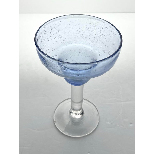 2010s Contemporary Blown Blue Margarita Glasses - Set of 6 For Sale - Image 5 of 5