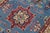 Tribal Bohemian Kazak Light Blue/Beige Wool Rug - 3'3''x4'9'' For Sale - Image 3 of 10