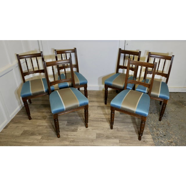 Edwardian Oak Dining Chairs, 1890s, Set of 6 For Sale - Image 6 of 11