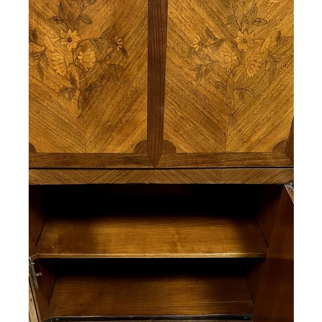 Wood Louis XV Style Marquetry Drop-Front Secretaire, 1900s For Sale - Image 7 of 12