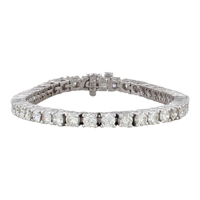 8ctw Diamond Tennis Bracelet 14k White Gold 6.75" 4.3mm For Sale