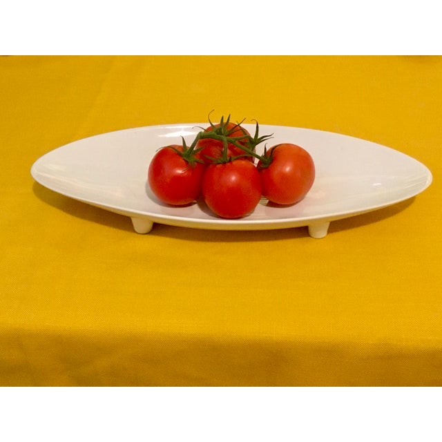 Very unique Mid Century Hyalyn ceramic footed platter / plate / bowl marked H294 on one foot. Slight crazing on glaze Item...