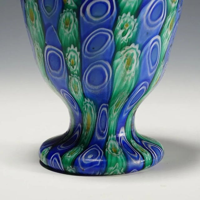Large Antique Millefiori Vase with Handles from Toso Murano Brothers, 1910 For Sale - Image 6 of 11