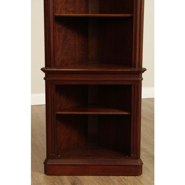 Traditional Cherry Corner Open Bookcases A Pair Chairish