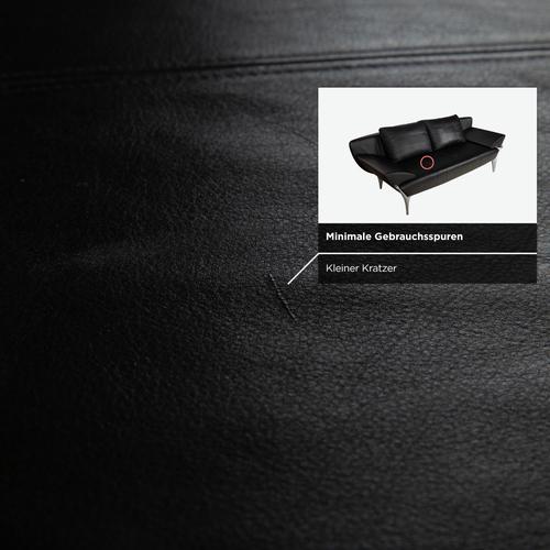 Black 1600 Three-Seater Sofa in Leather from Rolf Benz For Sale - Image 8 of 13