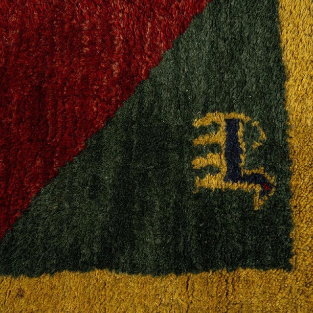 Red Back Gabbeh Rug in Wool For Sale - Image 8 of 9