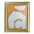 Original Abstract Geometric Painting in Brushed Gold Frame, Oil on Canvas, 21" H X 17" W by Tatiana Duperault For Sale