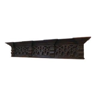 Antique Architectural Jacobean Style Oak Shelf For Sale