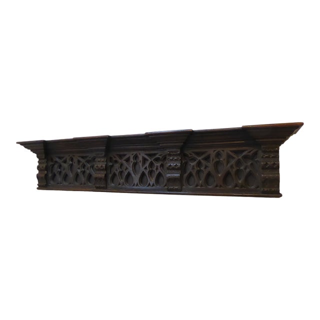 Antique Architectural Jacobean Style Oak Shelf For Sale