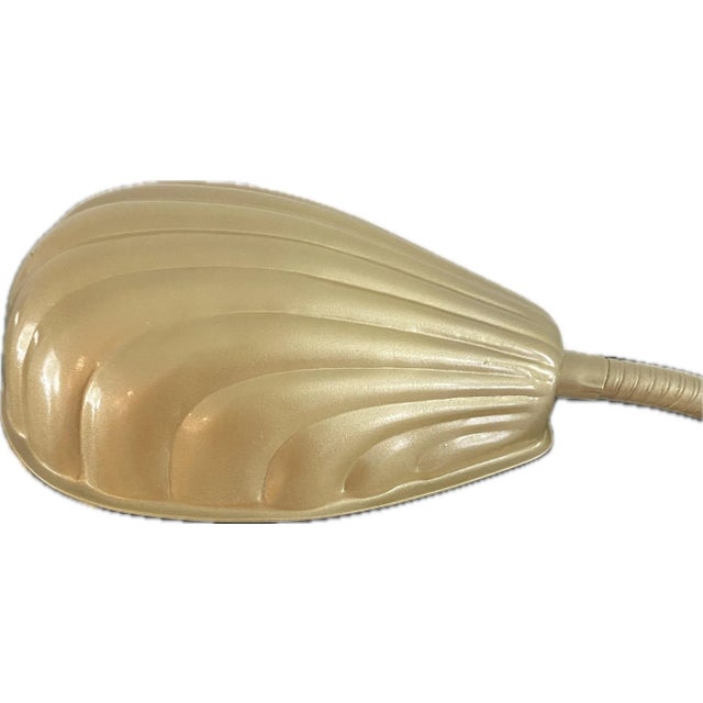 Vintage Flexible Gold Scallop Desk Lamp For Sale In Naples, FL - Image 6 of 7
