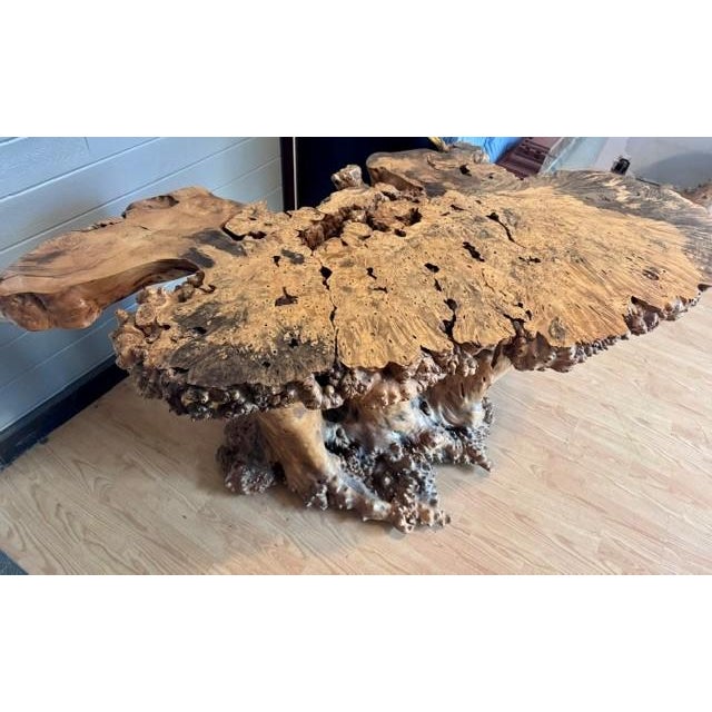 Handcrafted Burlwood Table - One of a Kind Statement Piece For Sale - Image 10 of 11
