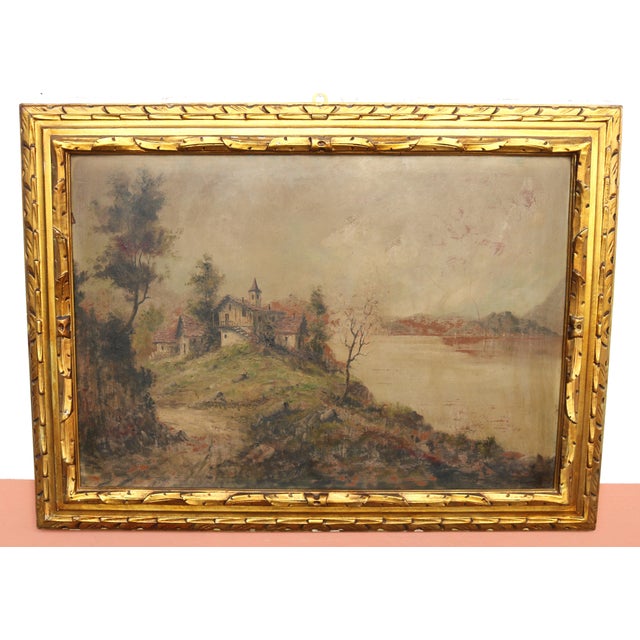Mancini, Landscape View, Oil Painting on Hardboard, 1890s-1910s For Sale - Image 13 of 13