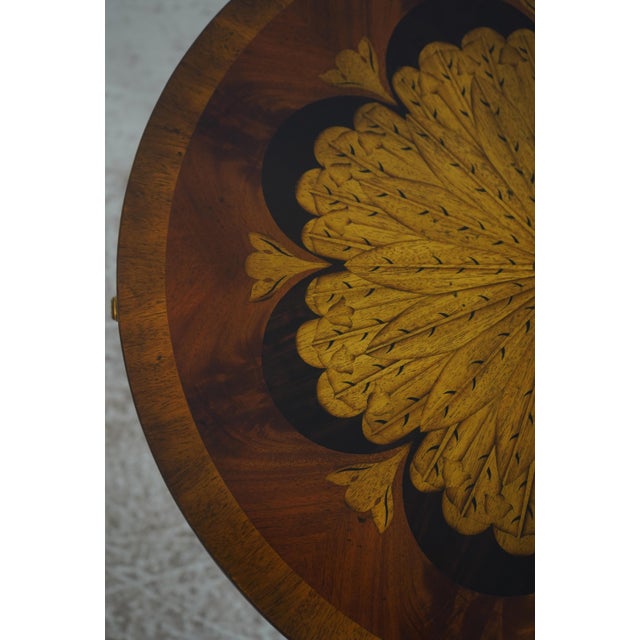 Maitland Smith Inlaid Floral Occasional Lamp Table For Sale - Image 14 of 18